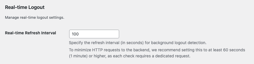 Real-time Logout Settings